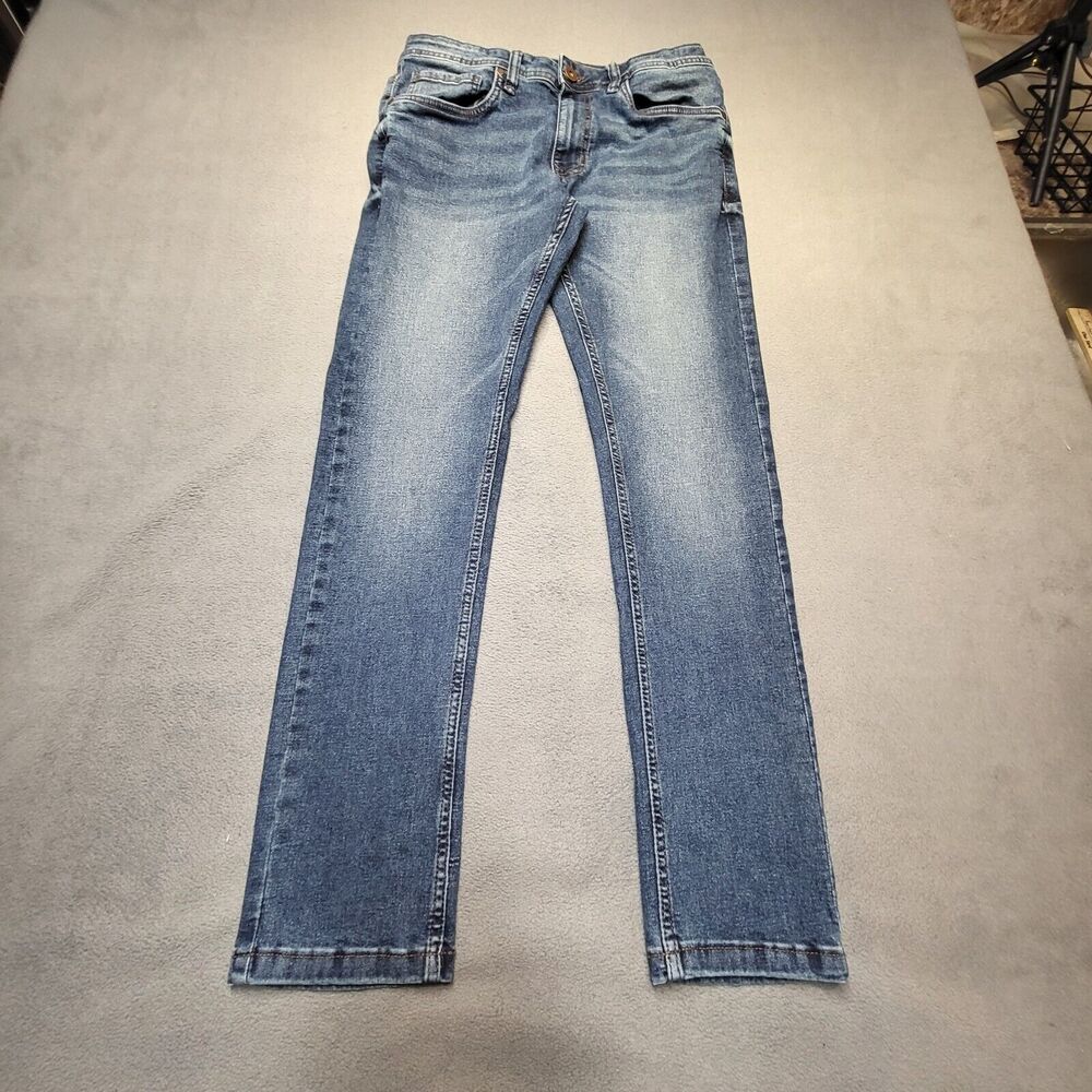 The Perfect Jean NYC Mens 30x29 Blue Skinny Fit Straight Stretch Distressed TPJ